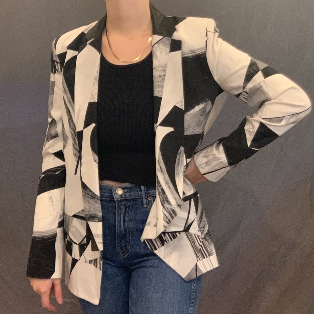 Helmut Lang Cubist print Blazer